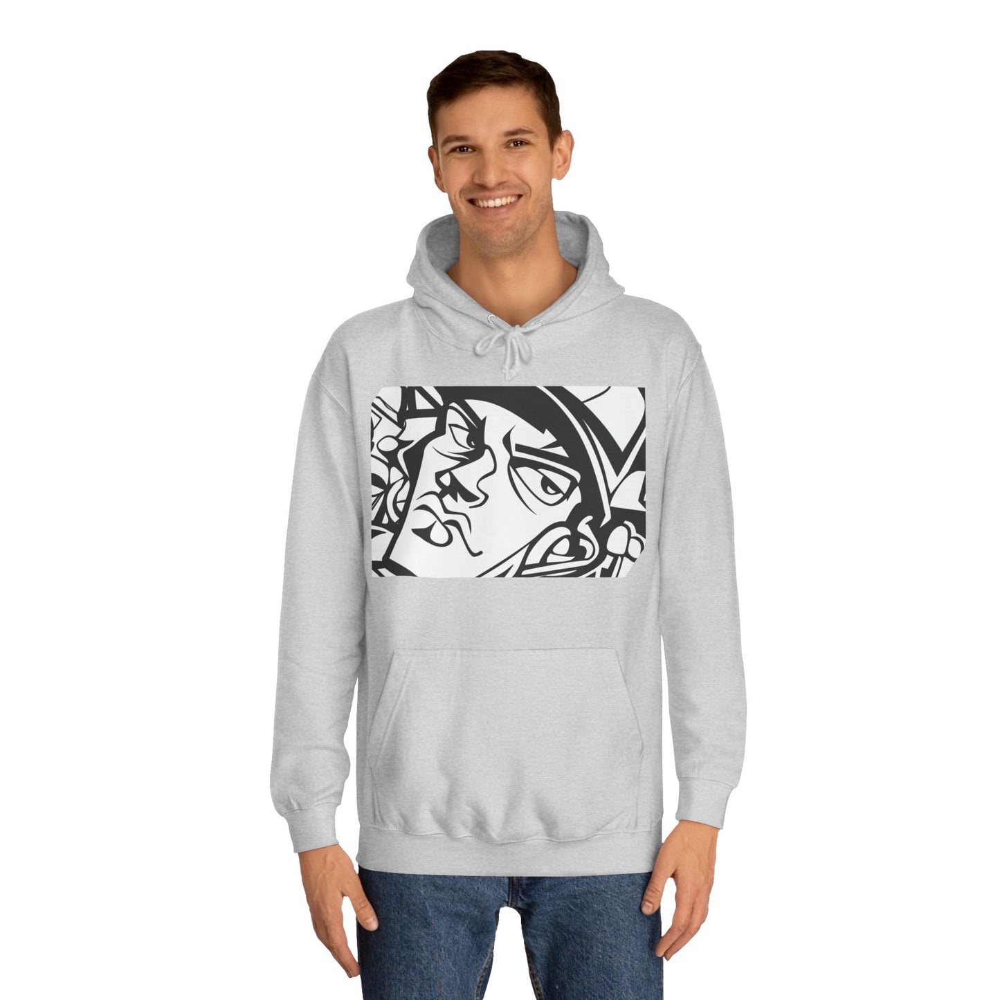 Graffiti College Hoodie - Trendy Unisex Graphic Design for Casual Comfort