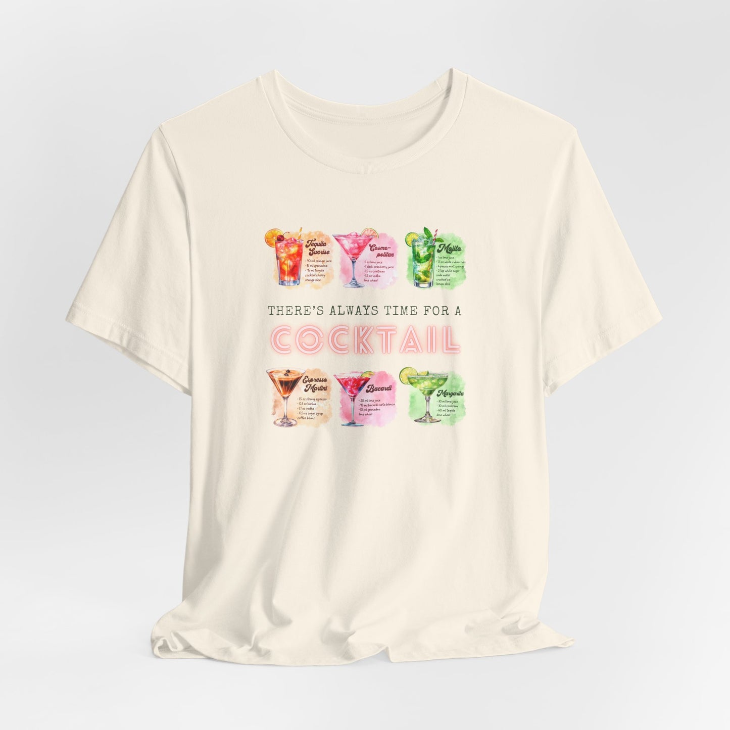 Cocktail Recipe Unisex Short Sleeve Tee - Perfect for Parties and Summer Fun!