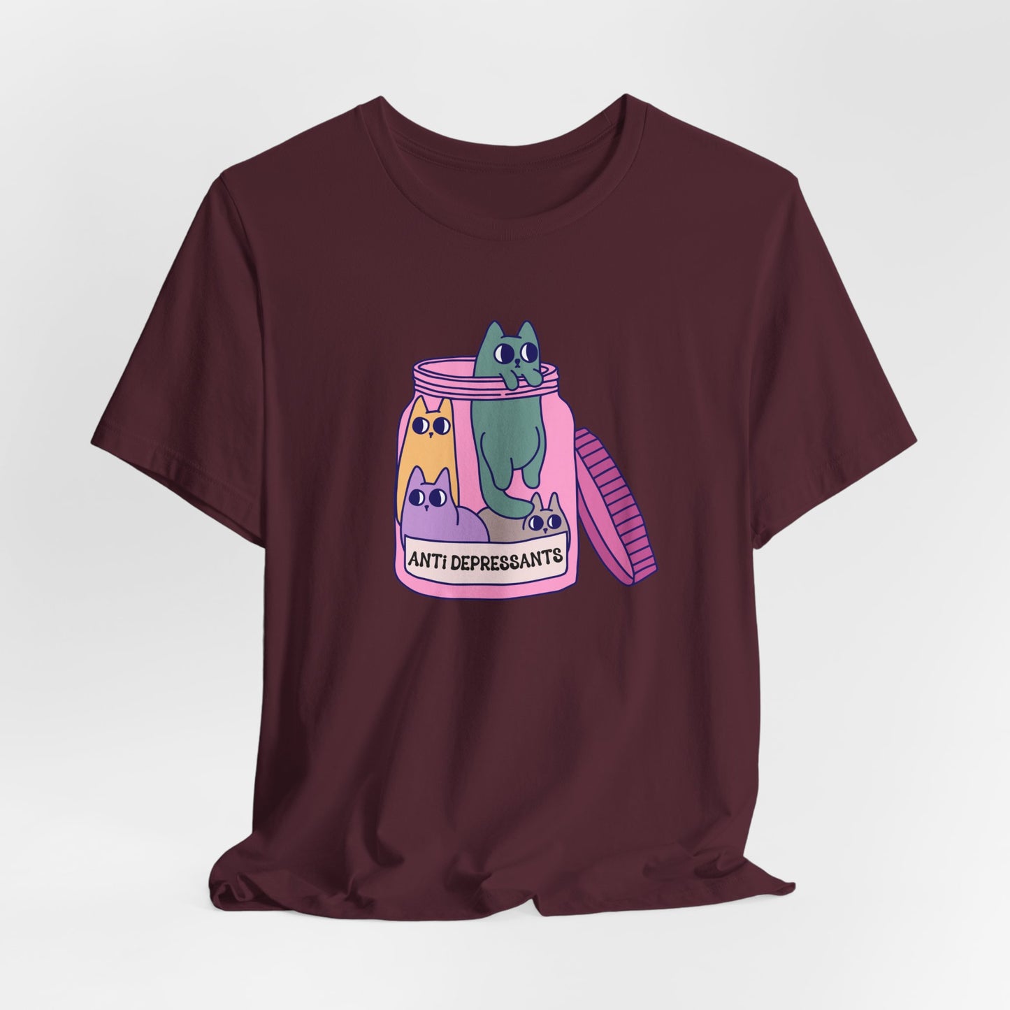Anti-Depressant Cat Unisex Tee - Fun & Whimsical Graphic T-Shirt - Cats are my Anti Depressants
