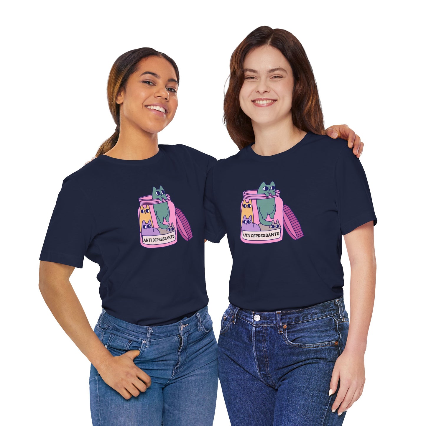 Anti-Depressant Cat Unisex Tee - Fun & Whimsical Graphic T-Shirt - Cats are my Anti Depressants