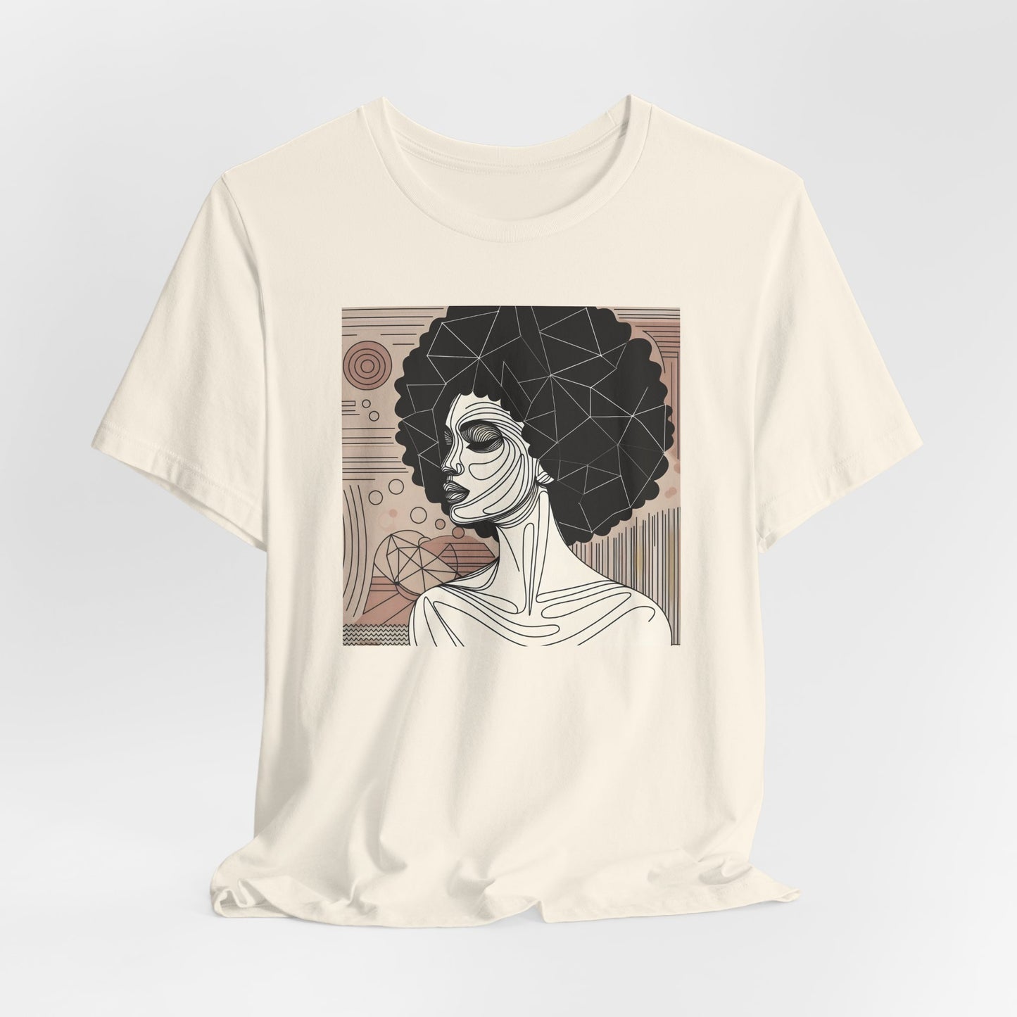 Artistic Afro Woman Tee - Unisex Short Sleeve Graphic Shirt Black Excelence