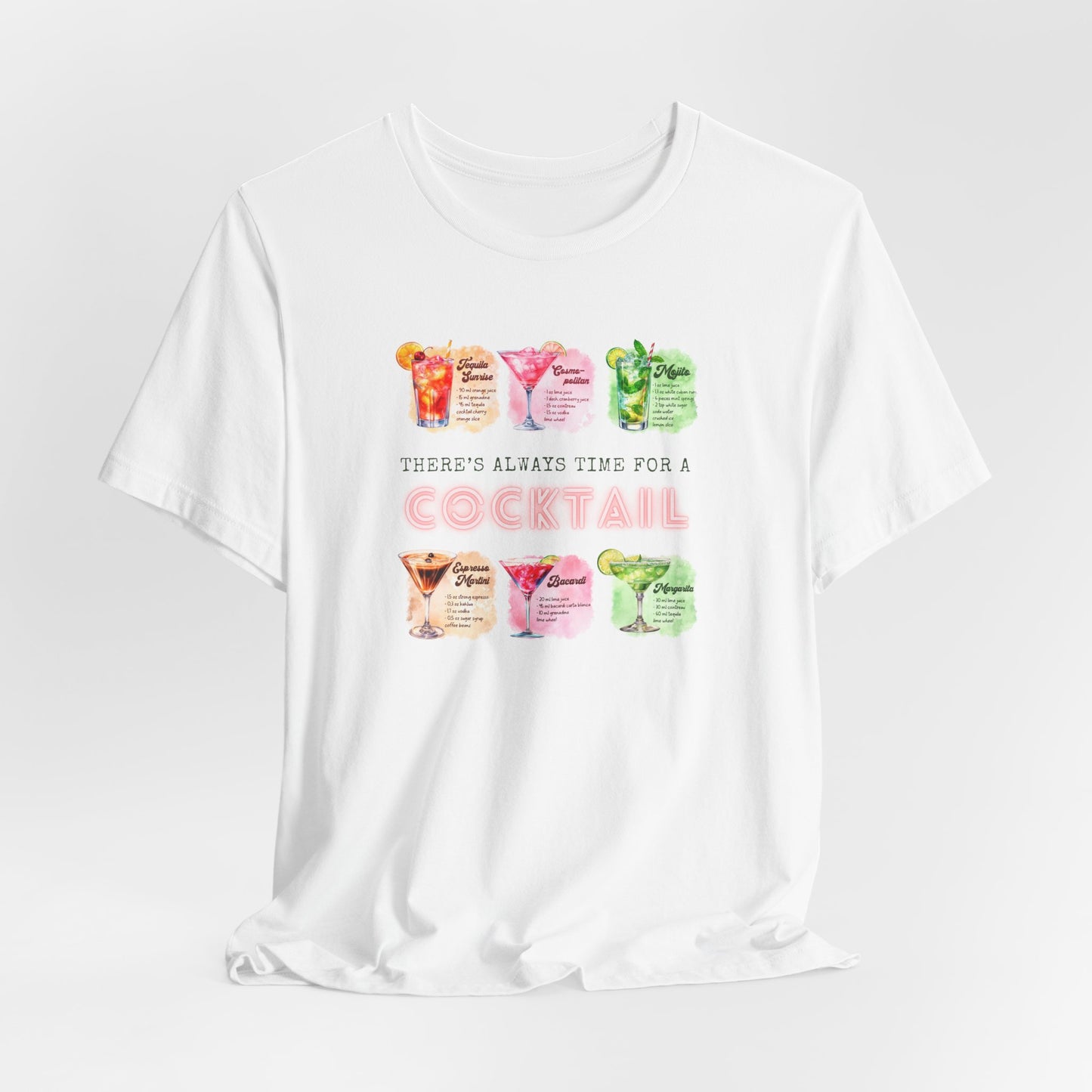 Cocktail Recipe Unisex Short Sleeve Tee - Perfect for Parties and Summer Fun!