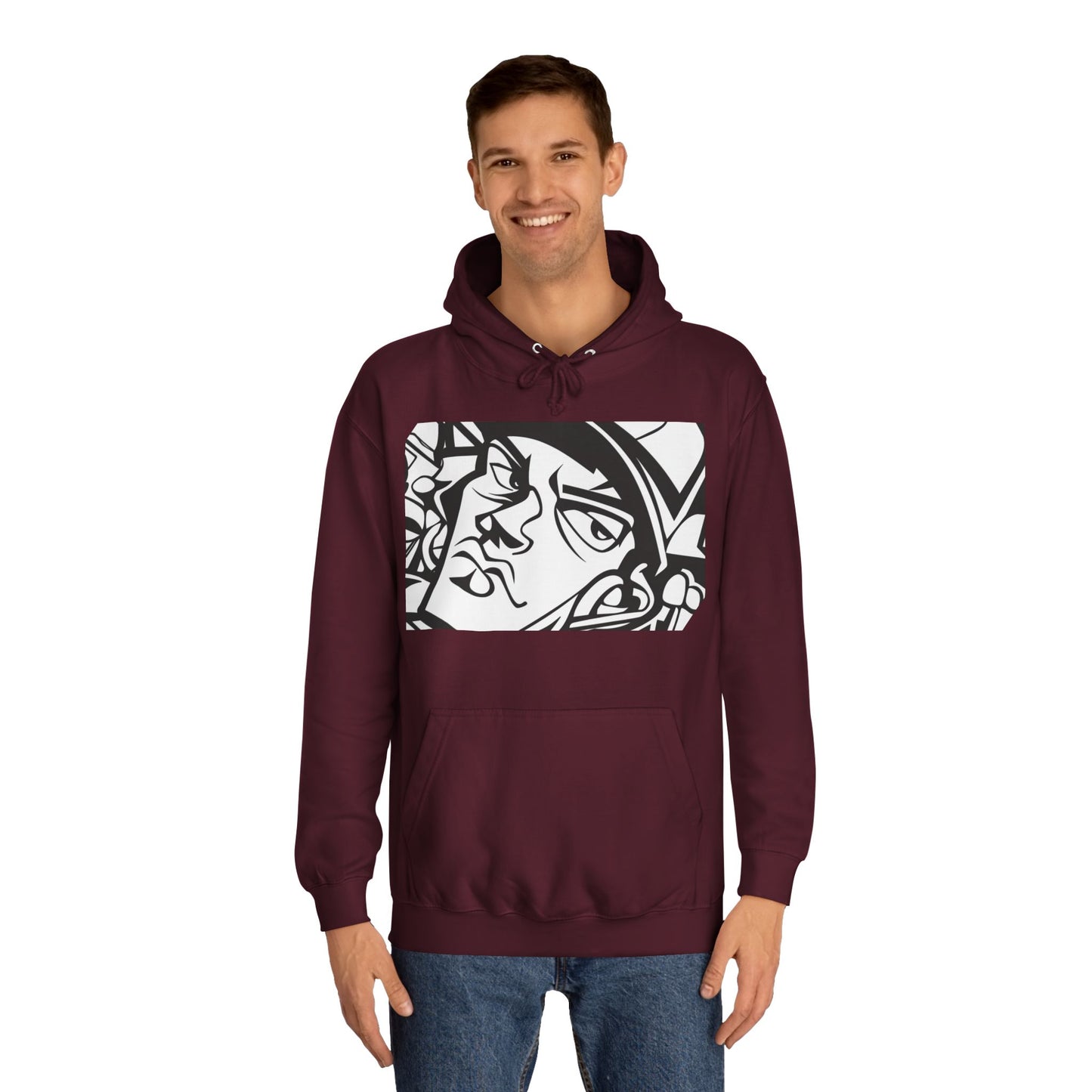 Graffiti College Hoodie - Trendy Unisex Graphic Design for Casual Comfort