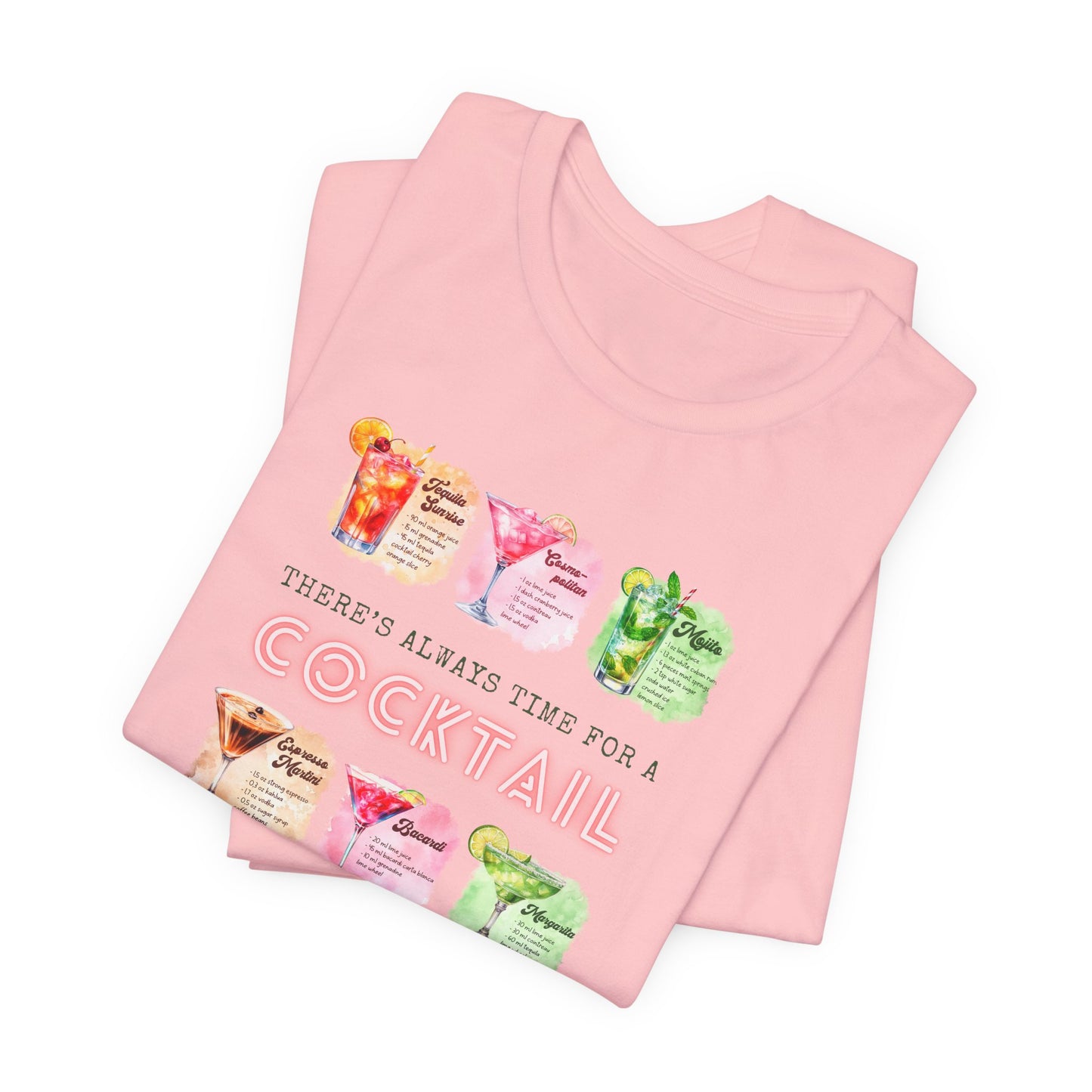 Cocktail Recipe Unisex Short Sleeve Tee - Perfect for Parties and Summer Fun!