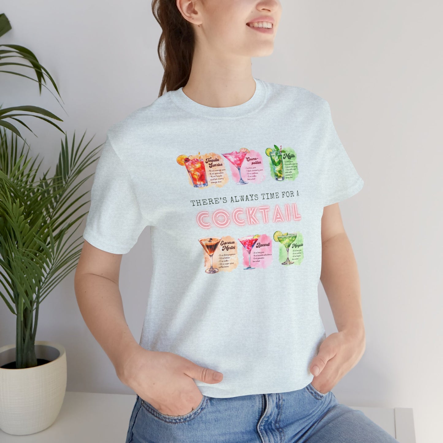 Cocktail Recipe Unisex Short Sleeve Tee - Perfect for Parties and Summer Fun!