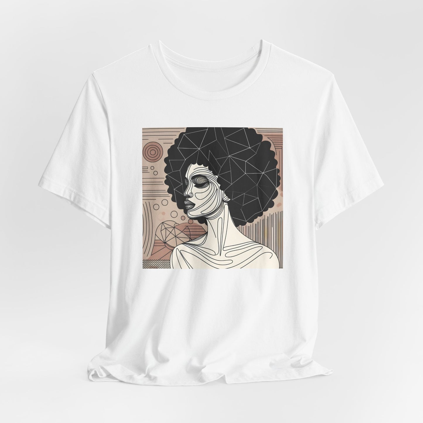 Artistic Afro Woman Tee - Unisex Short Sleeve Graphic Shirt Black Excelence