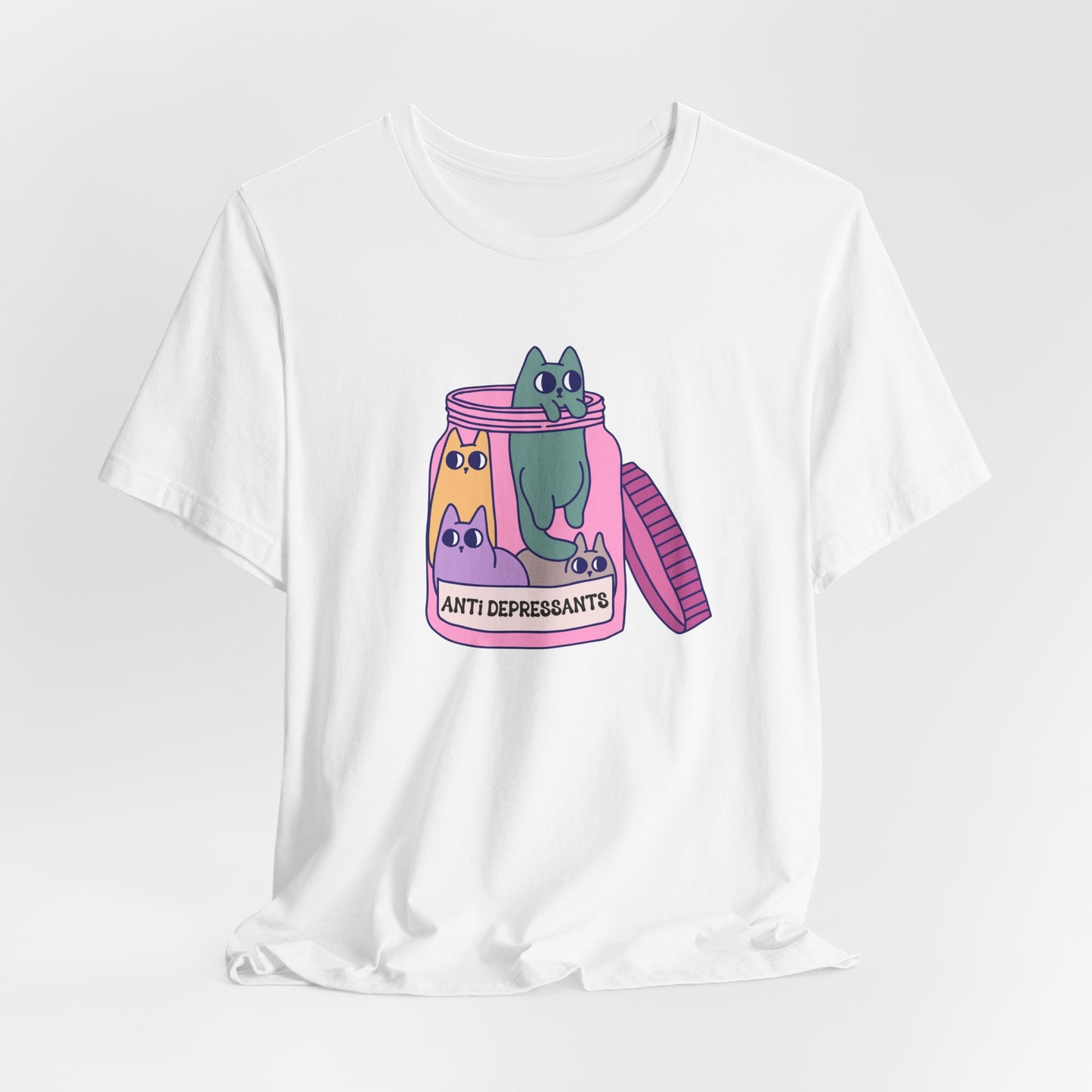 Anti-Depressant Cat Unisex Tee - Fun & Whimsical Graphic T-Shirt - Cats are my Anti Depressants
