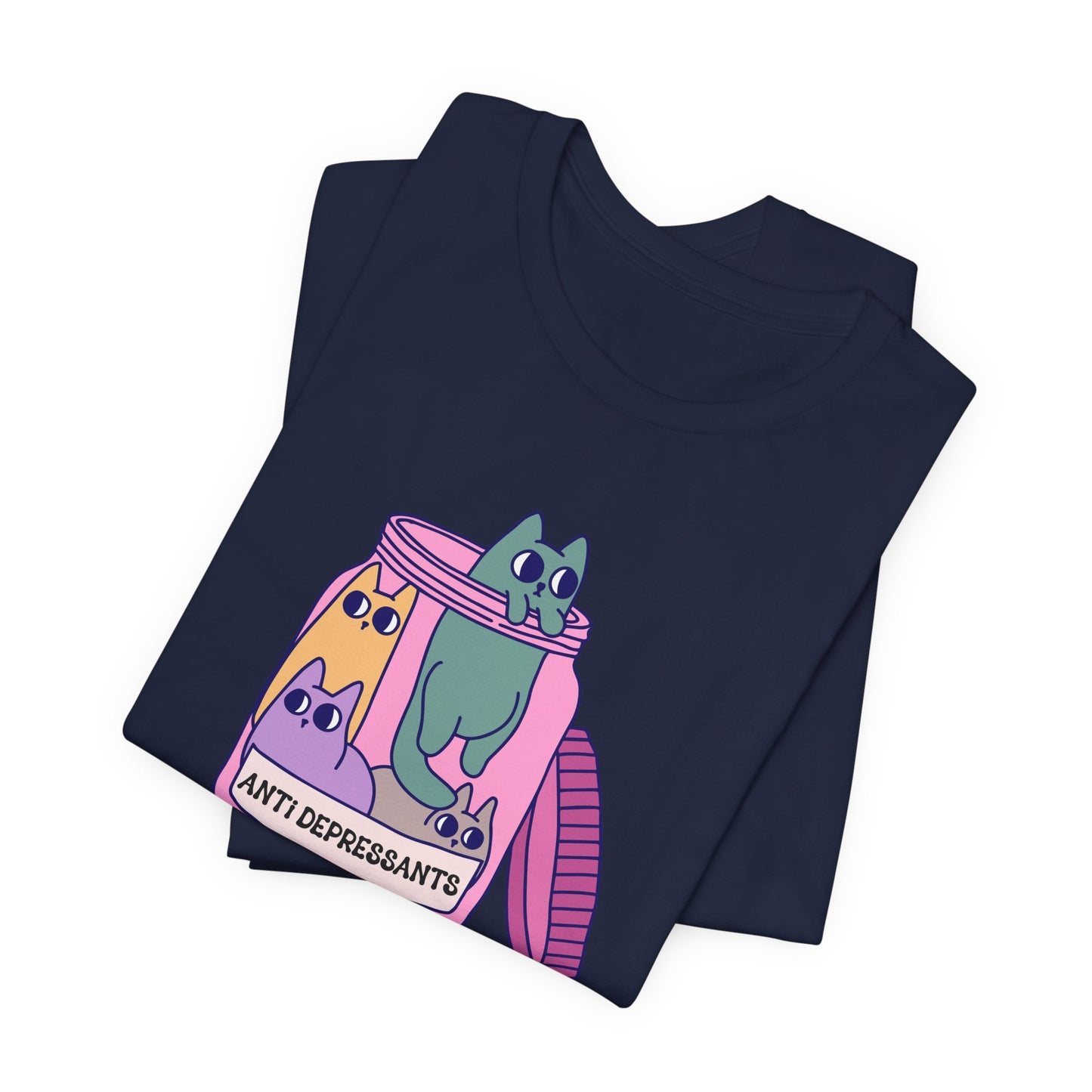 Anti-Depressant Cat Unisex Tee - Fun & Whimsical Graphic T-Shirt - Cats are my Anti Depressants