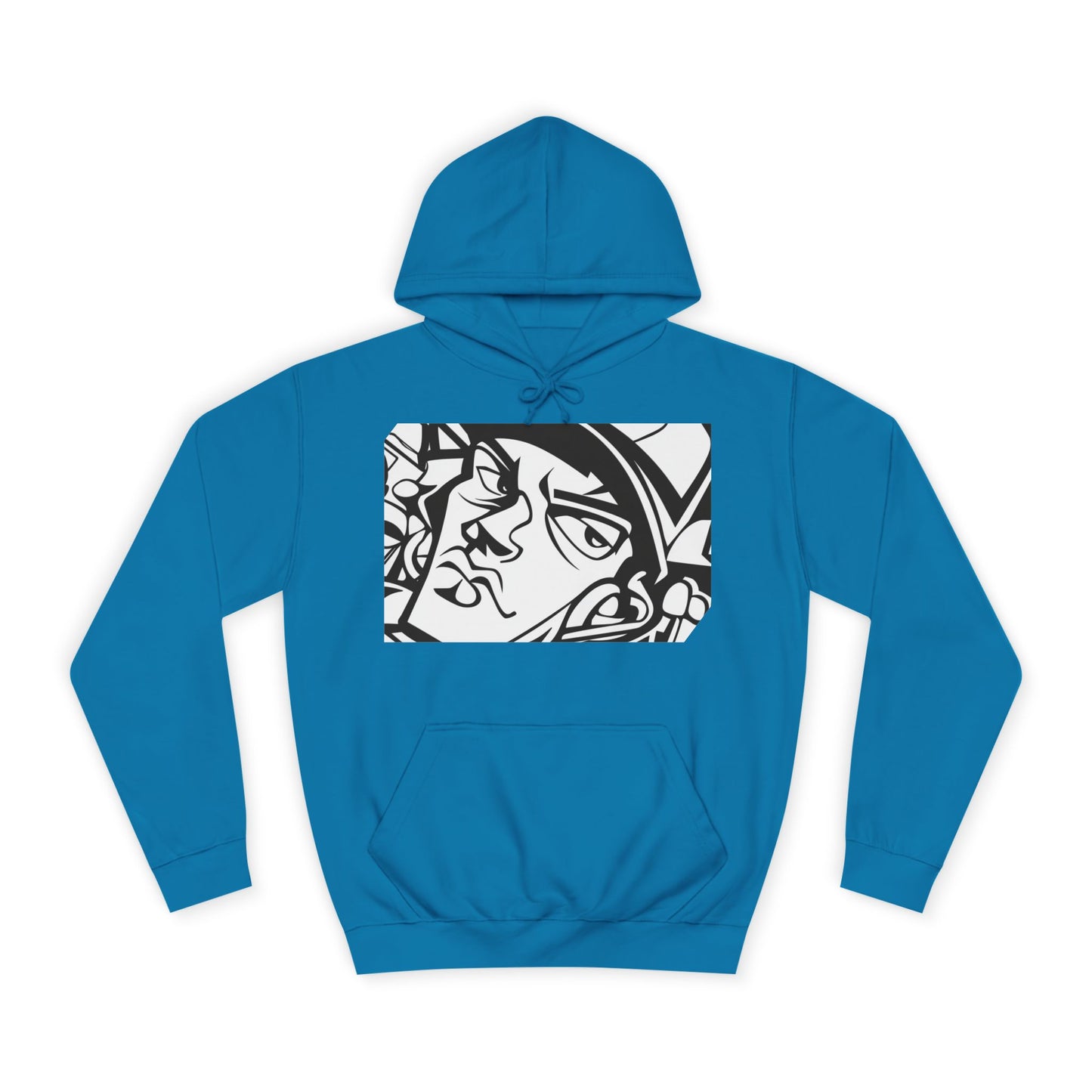 Graffiti College Hoodie - Trendy Unisex Graphic Design for Casual Comfort