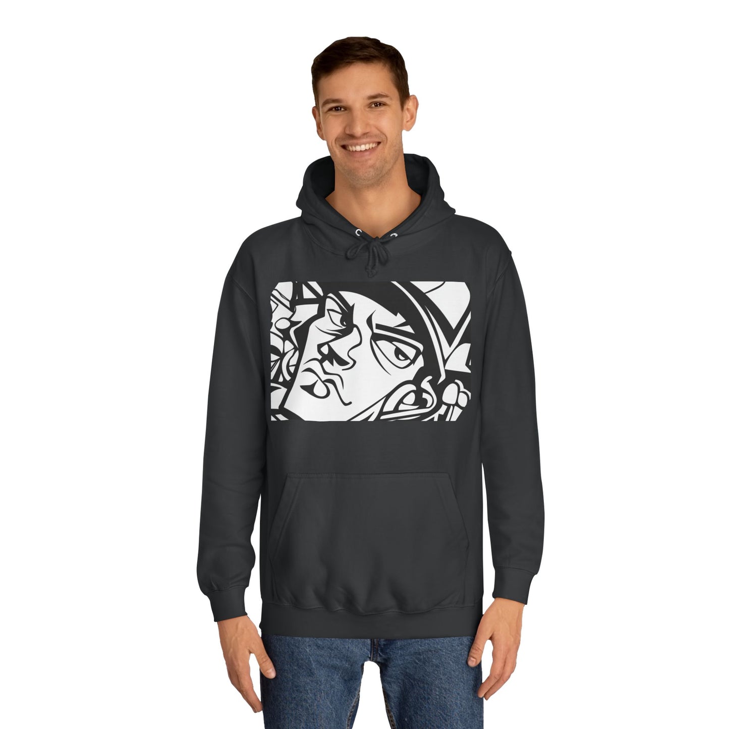 Graffiti College Hoodie - Trendy Unisex Graphic Design for Casual Comfort