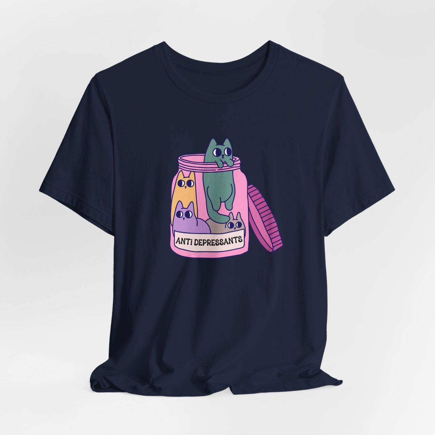 Anti-Depressant Cat Unisex Tee - Fun & Whimsical Graphic T-Shirt - Cats are my Anti Depressants