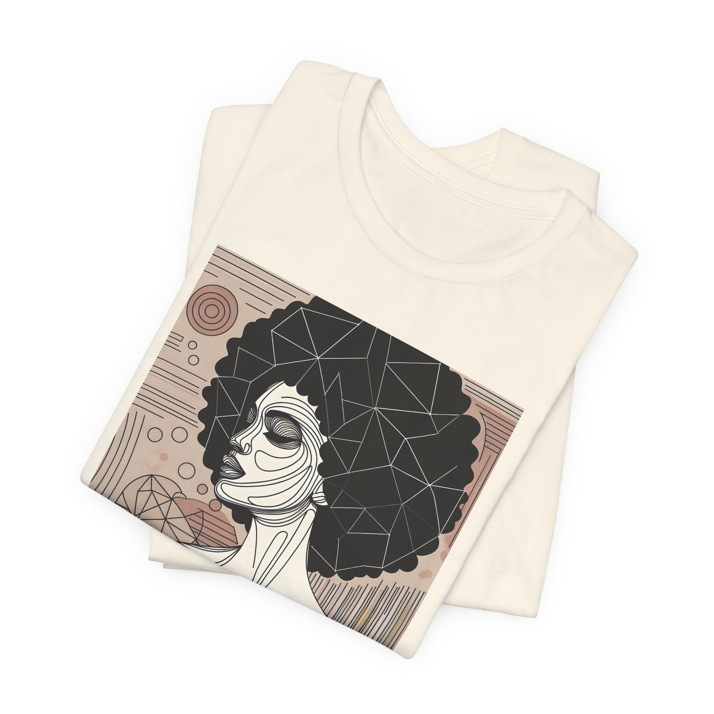 Artistic Afro Woman Tee - Unisex Short Sleeve Graphic Shirt Black Excelence
