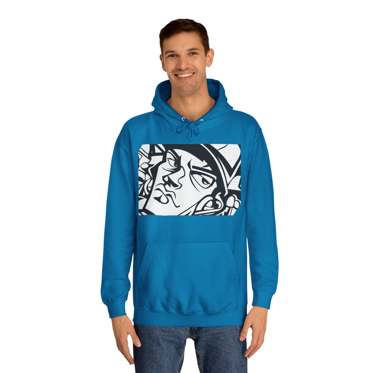 Graffiti College Hoodie - Trendy Unisex Graphic Design for Casual Comfort