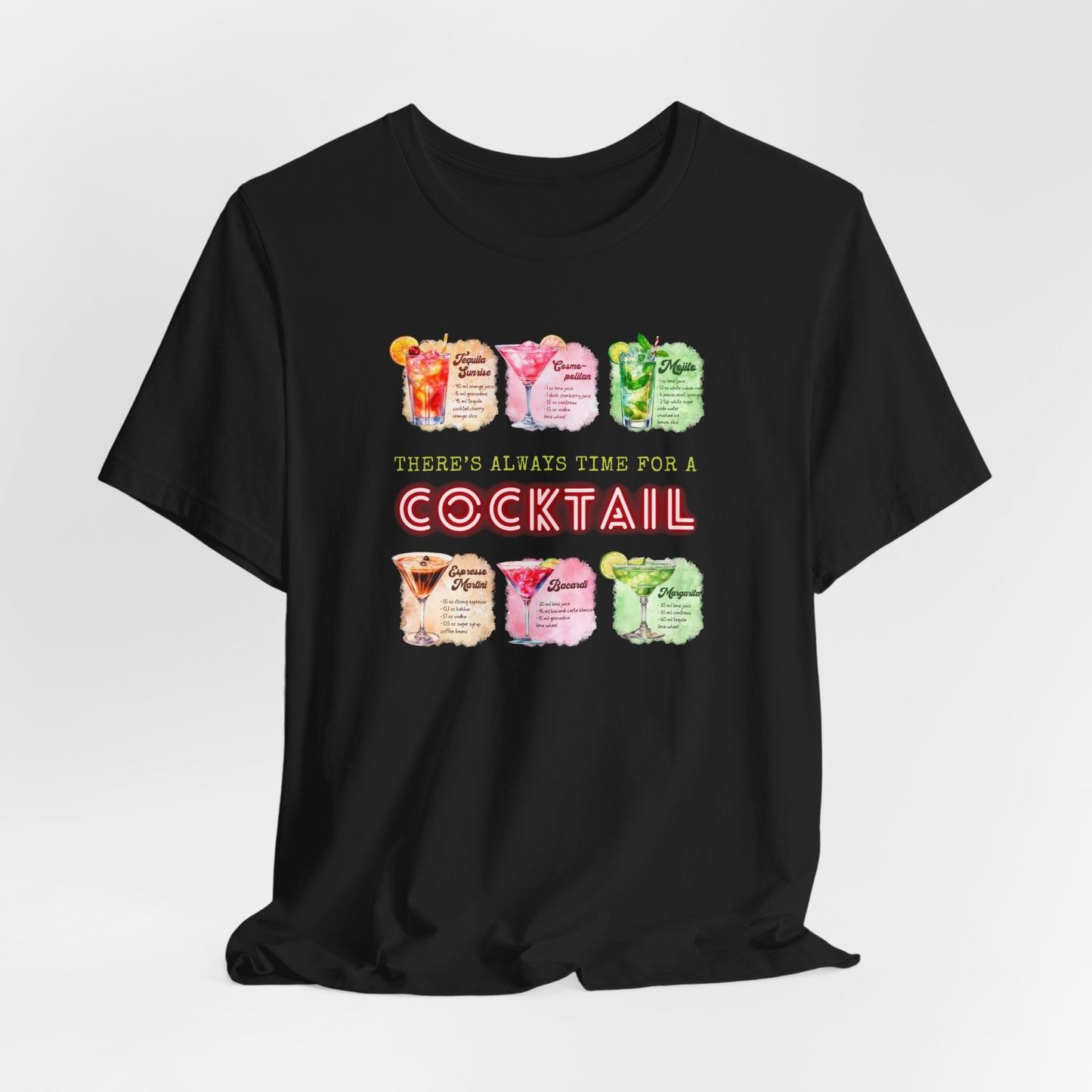 Cocktail Recipe Unisex Short Sleeve Tee - Perfect for Parties and Summer Fun!