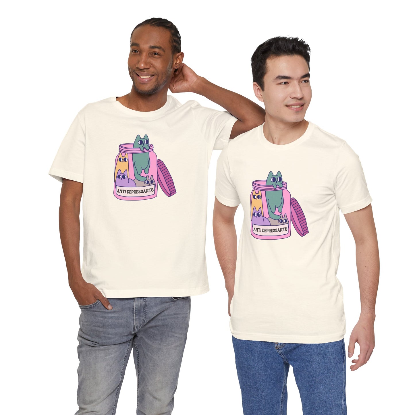 Anti-Depressant Cat Unisex Tee - Fun & Whimsical Graphic T-Shirt - Cats are my Anti Depressants