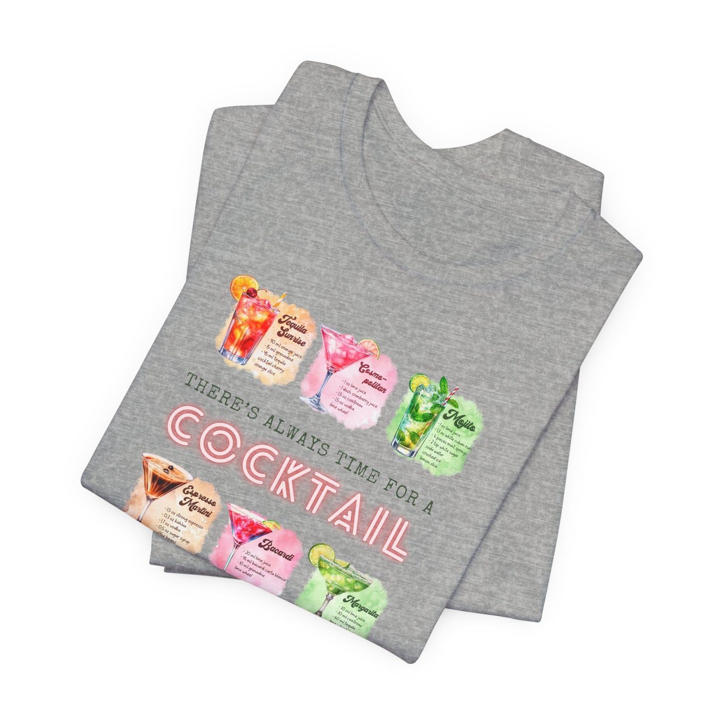 Cocktail Recipe Unisex Short Sleeve Tee - Perfect for Parties and Summer Fun!