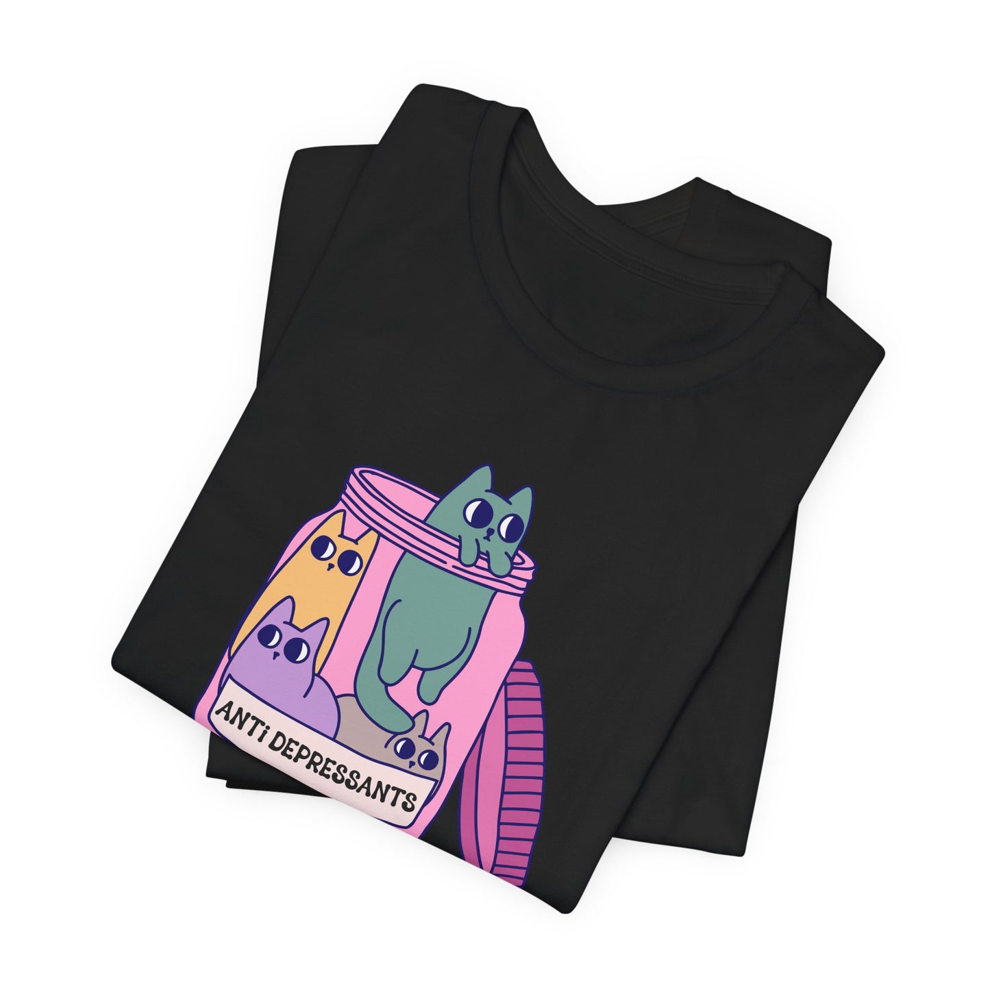 Anti-Depressant Cat Unisex Tee - Fun & Whimsical Graphic T-Shirt - Cats are my Anti Depressants