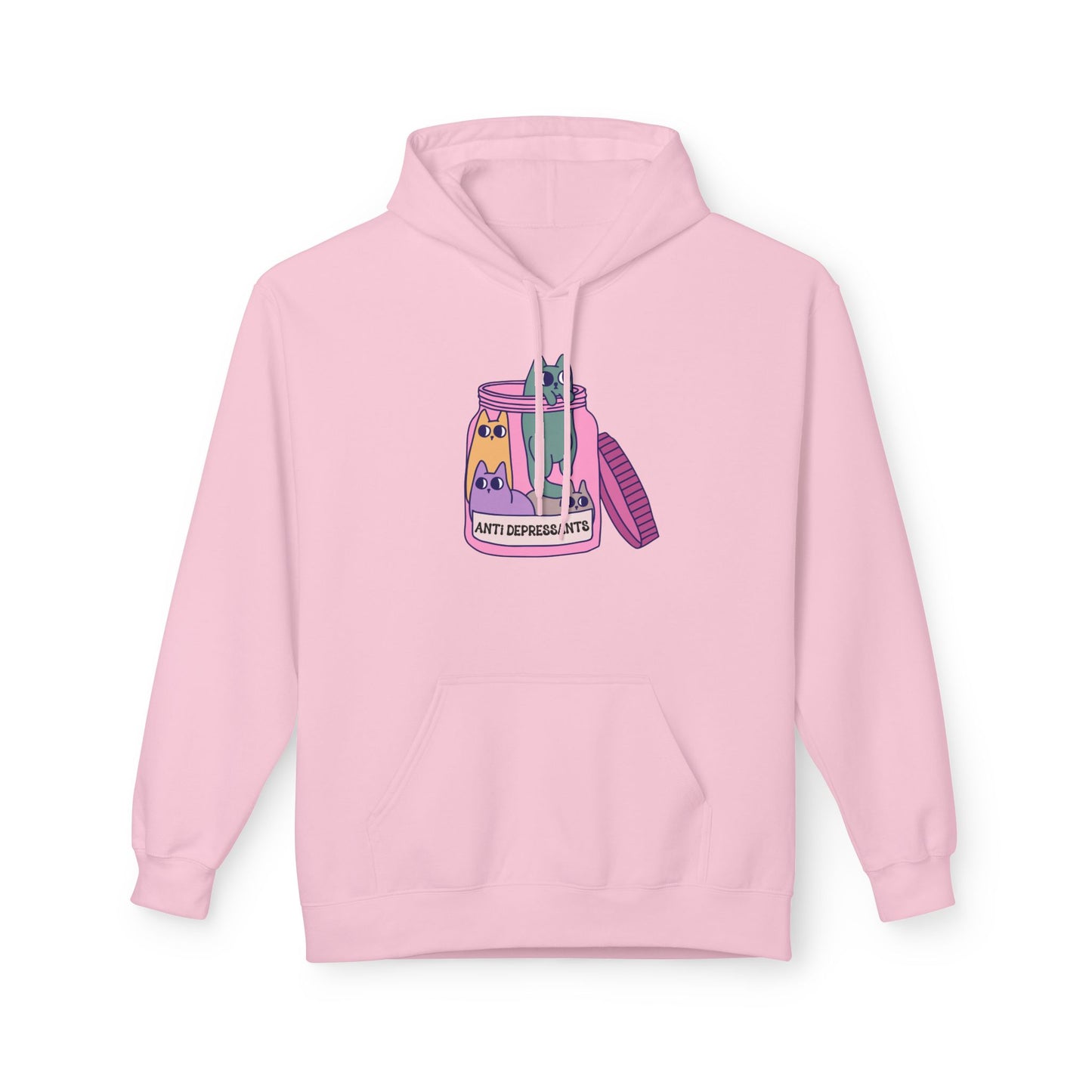 Anti-Depressant Cat Hoodie - Unisex Midweight Fleece for Cat Lovers - Cats are my Anti- Depressants