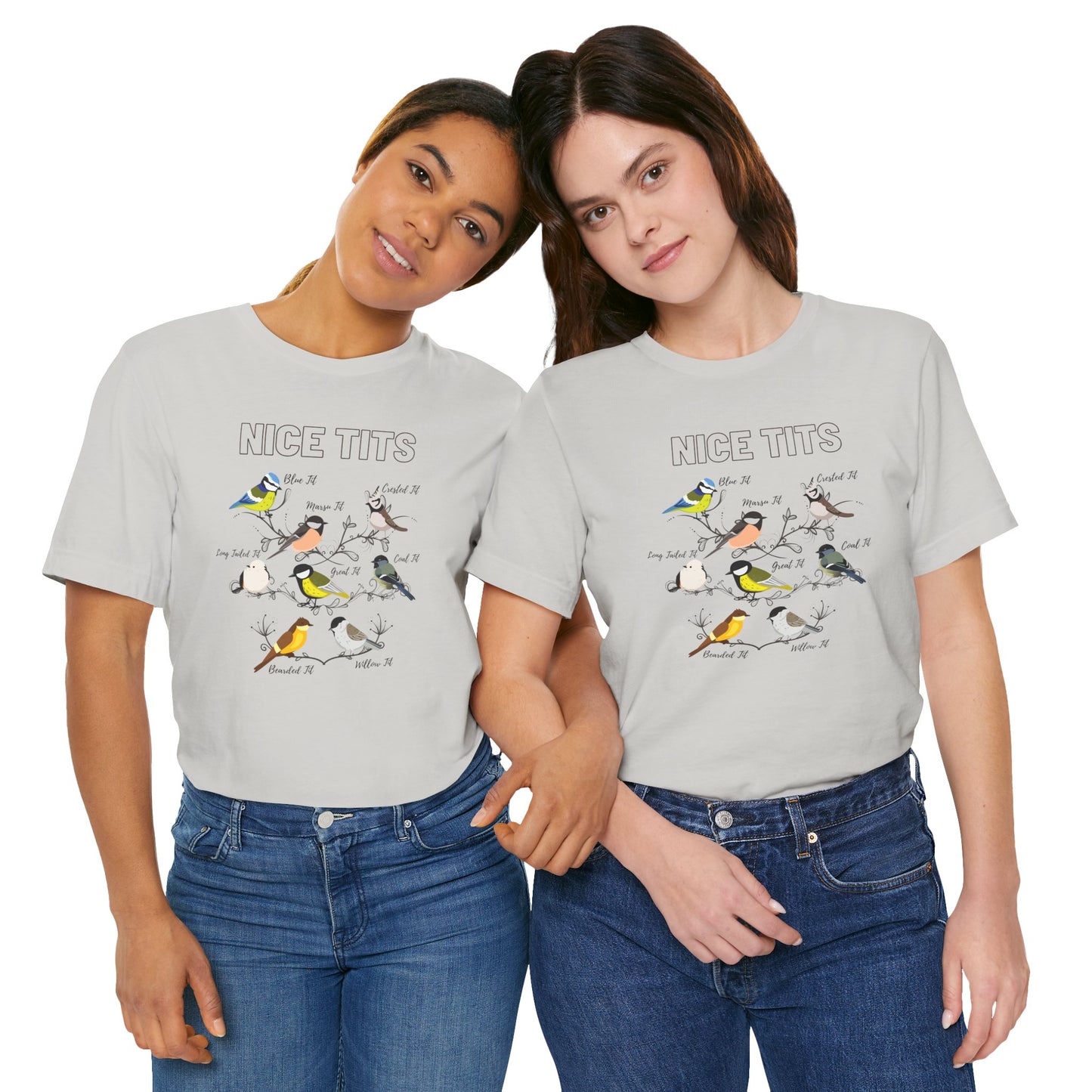 Bird Lovers Unisex Jersey Tee - 'Nice Tits' Graphic Shirt