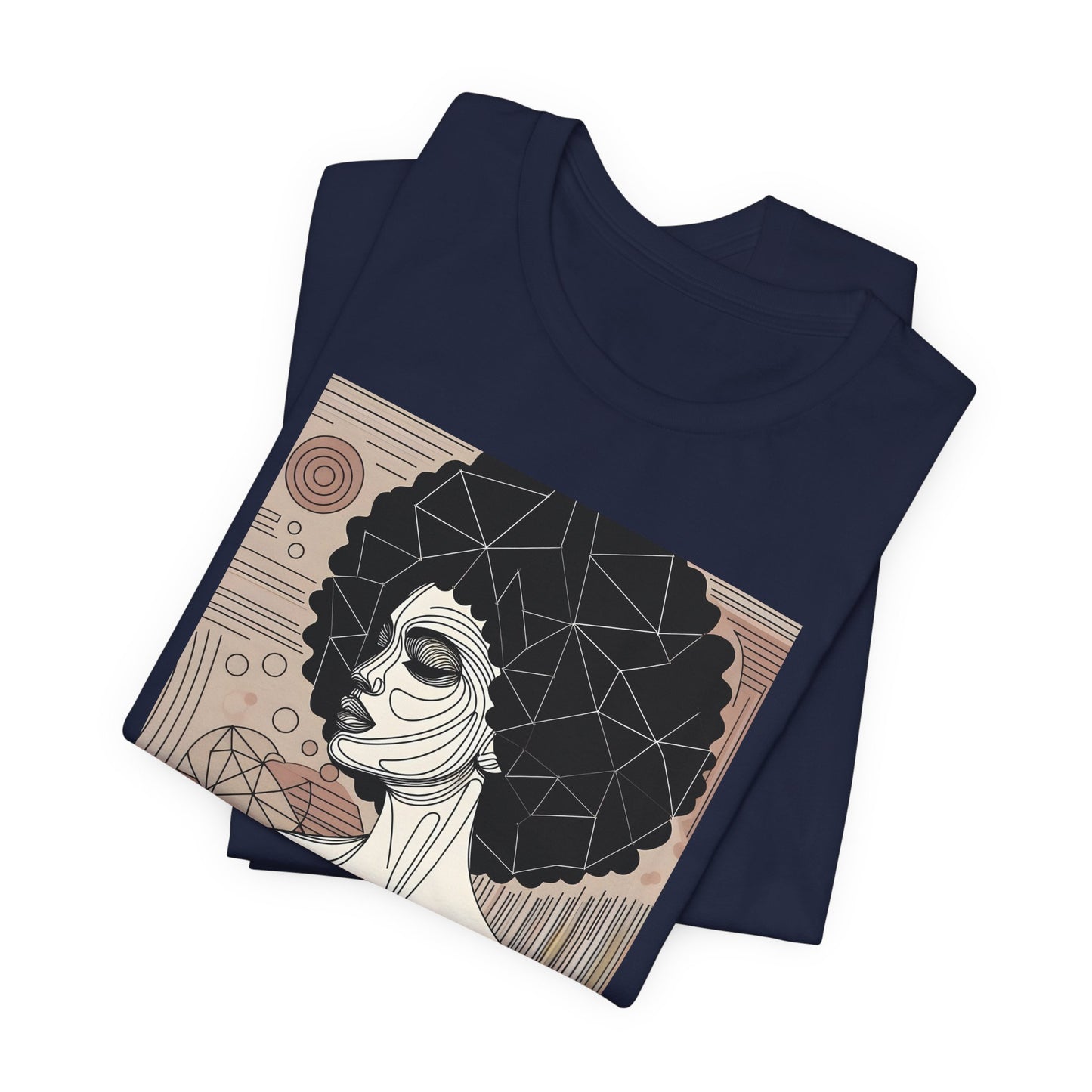 Artistic Afro Woman Tee - Unisex Short Sleeve Graphic Shirt Black Excelence