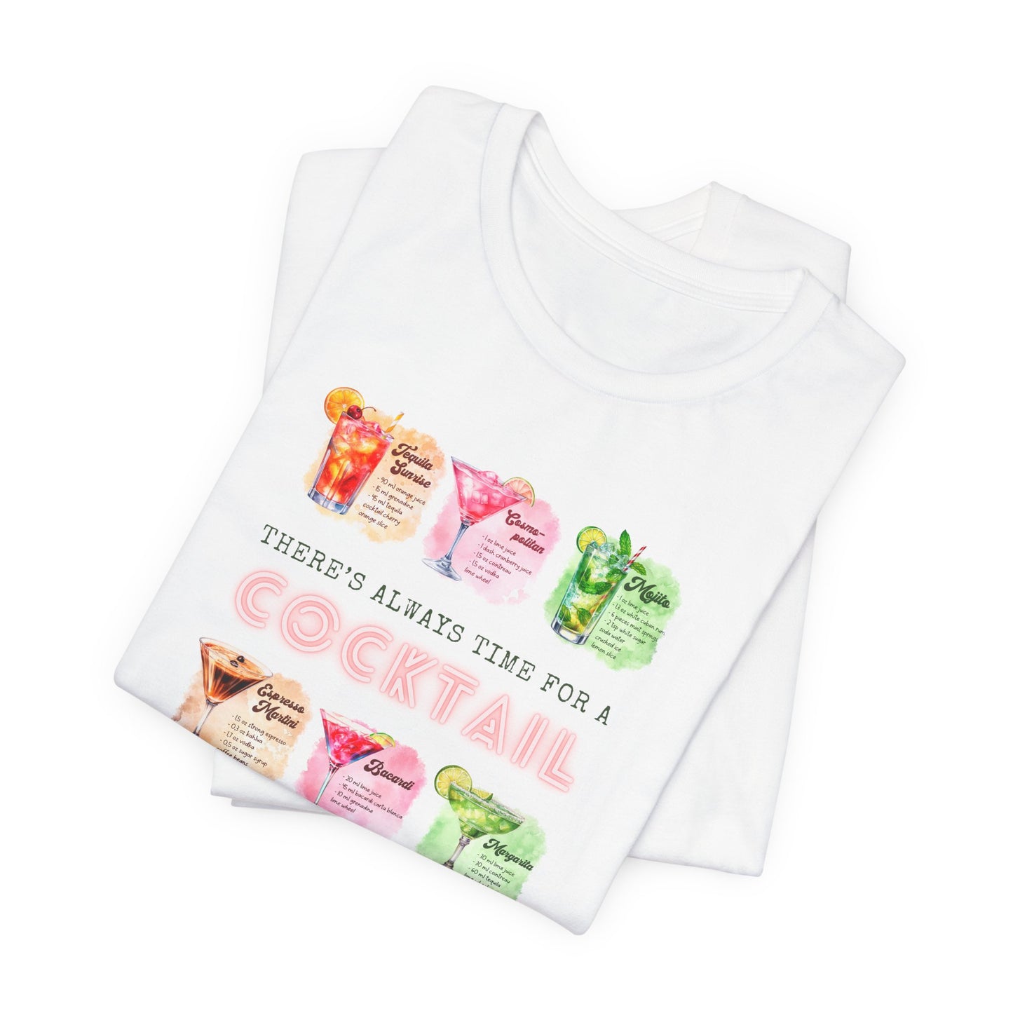 Cocktail Recipe Unisex Short Sleeve Tee - Perfect for Parties and Summer Fun!