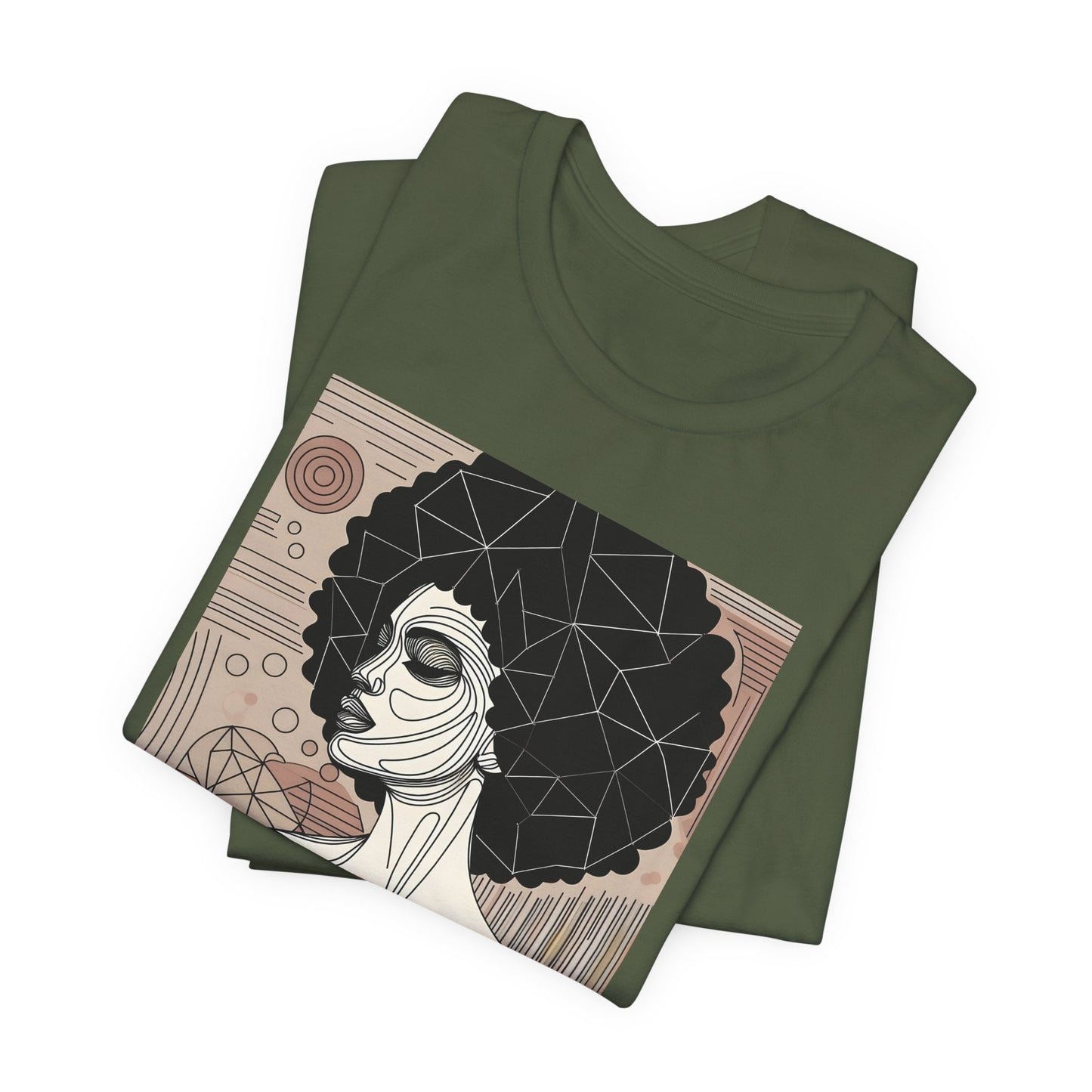 Artistic Afro Woman Tee - Unisex Short Sleeve Graphic Shirt Black Excelence