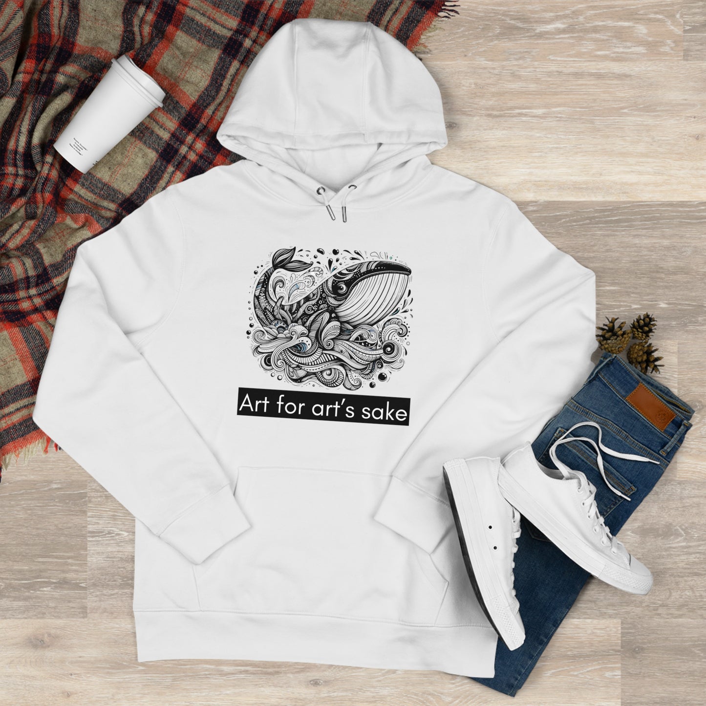 Art for Art's Sake King Hooded Sweatshirt - Unique Artistic Design for Creative Souls