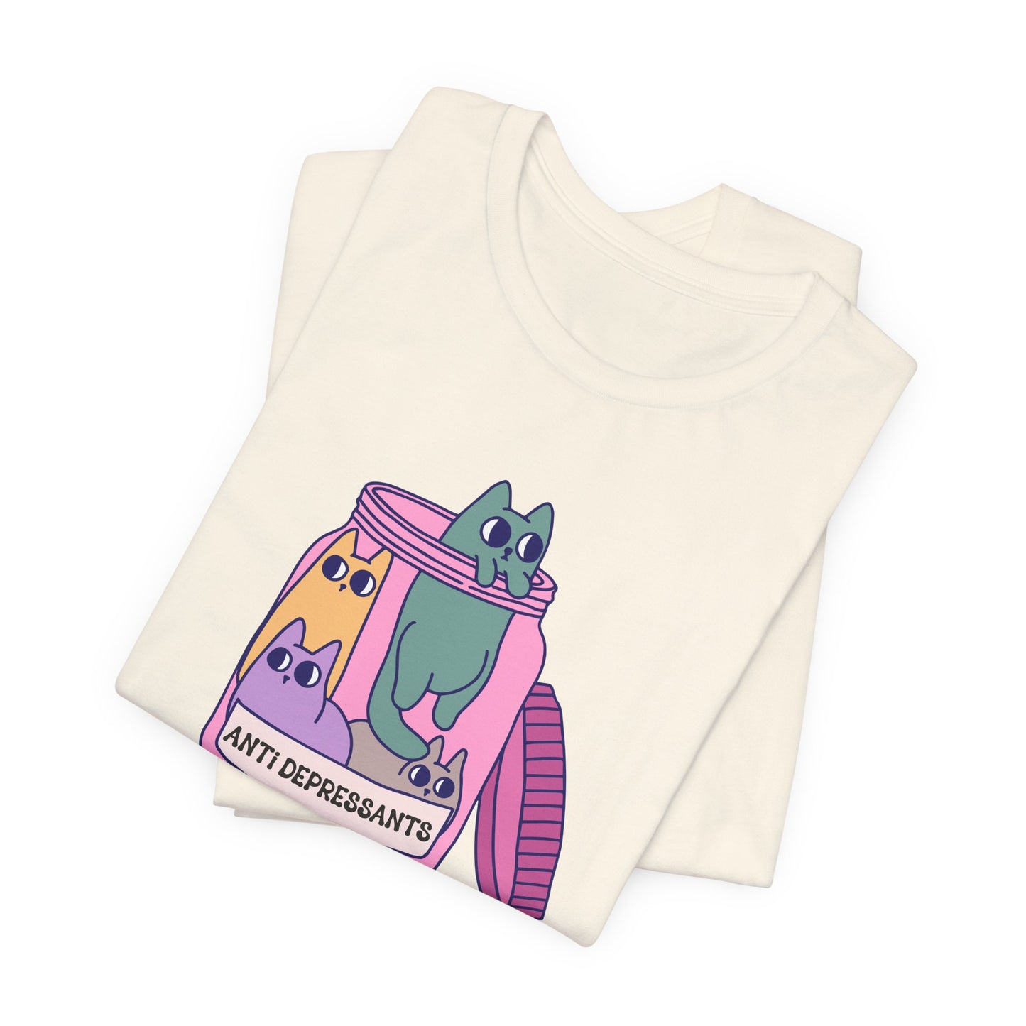 Anti-Depressant Cat Unisex Tee - Fun & Whimsical Graphic T-Shirt - Cats are my Anti Depressants