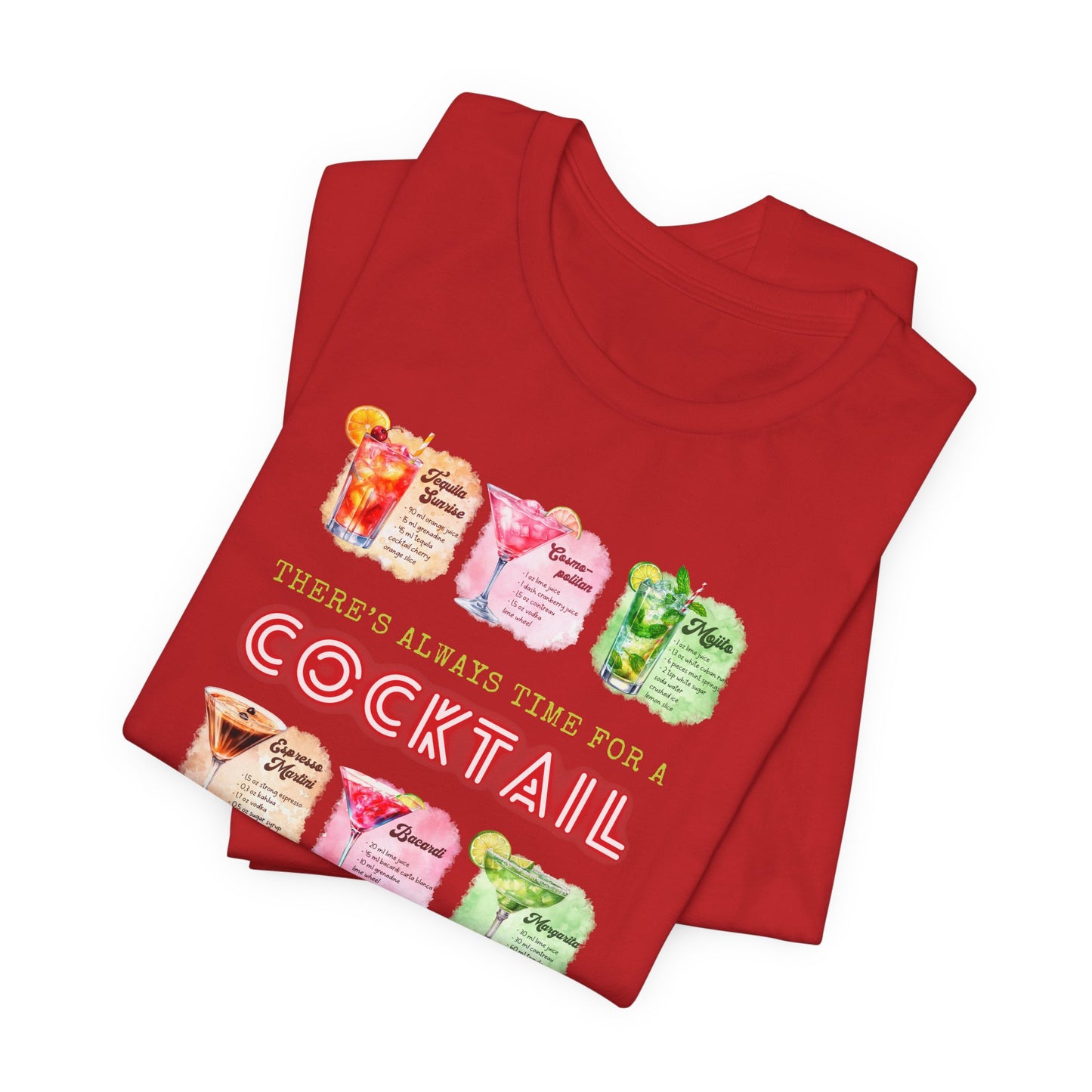 Cocktail Recipe Unisex Short Sleeve Tee - Perfect for Parties and Summer Fun!