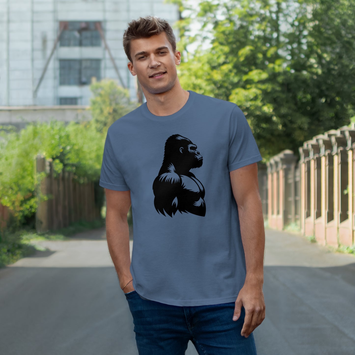 Gorilla Strength T-Shirt - Bold Graphic Tee for Fitness, Animal Lovers, Gym Wear, Unique Gift, Motivation Apparel