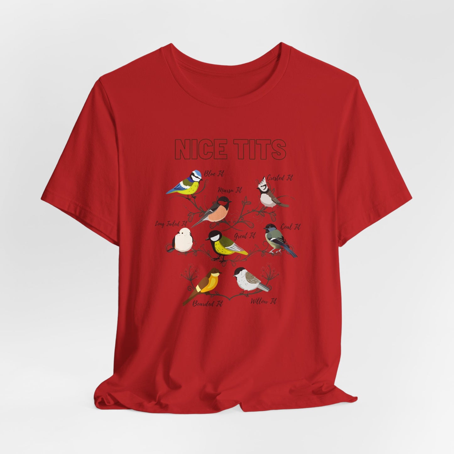 Bird Lovers Unisex Jersey Tee - 'Nice Tits' Graphic Shirt