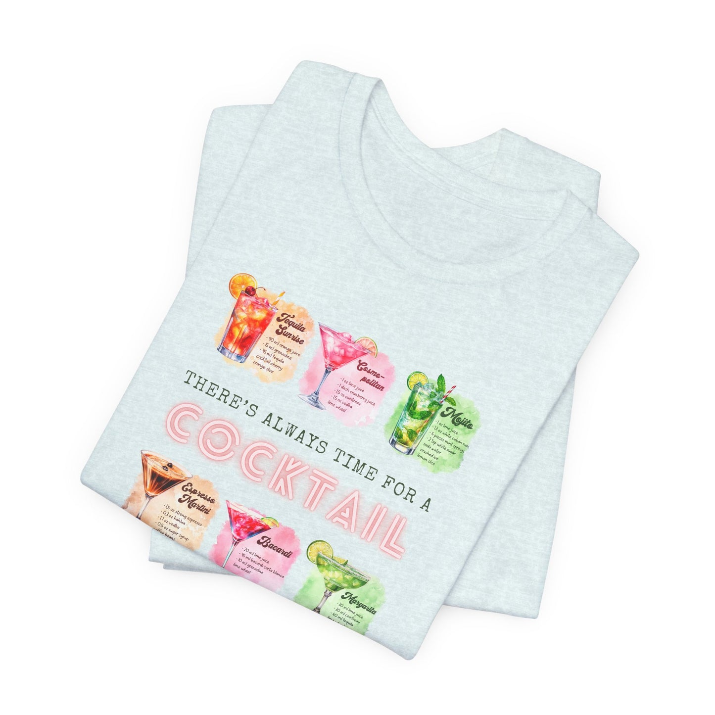 Cocktail Recipe Unisex Short Sleeve Tee - Perfect for Parties and Summer Fun!