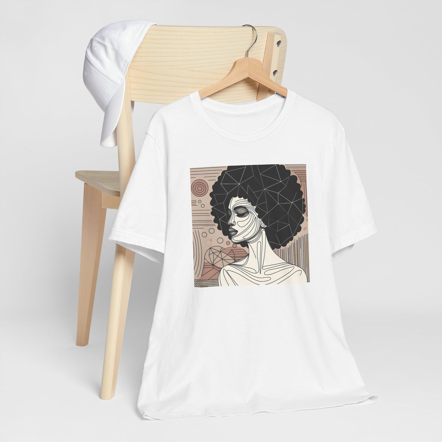Artistic Afro Woman Tee - Unisex Short Sleeve Graphic Shirt Black Excelence