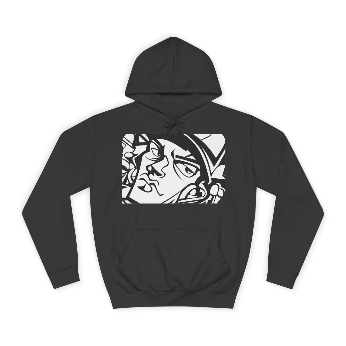 Graffiti College Hoodie - Trendy Unisex Graphic Design for Casual Comfort