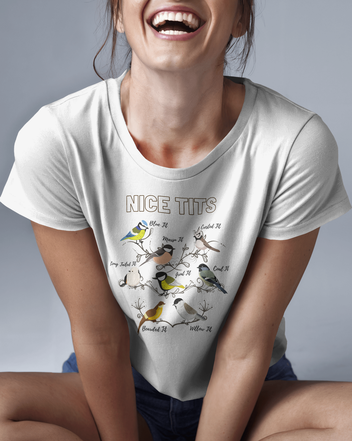 Bird Lovers Unisex Jersey Tee - 'Nice Tits' Graphic Shirt