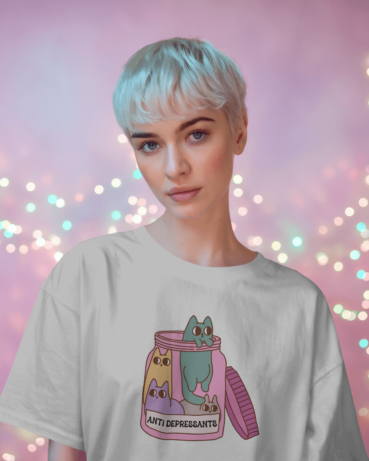 Anti-Depressant Cat Unisex Tee - Fun & Whimsical Graphic T-Shirt - Cats are my Anti Depressants