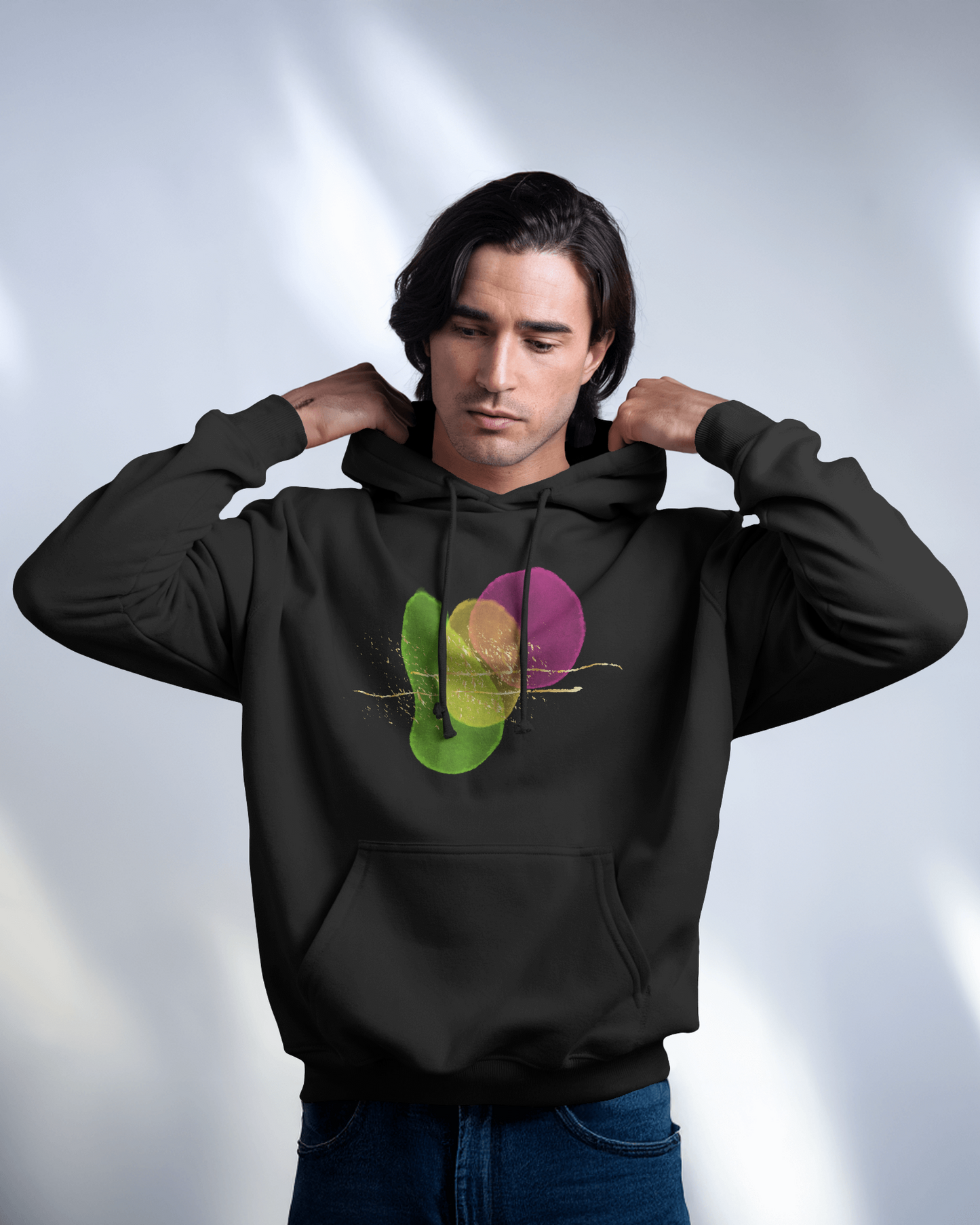 Colorful Abstract Design Unisex Midweight Fleece Hoodie - Cozy Casual Wear for All Occasions