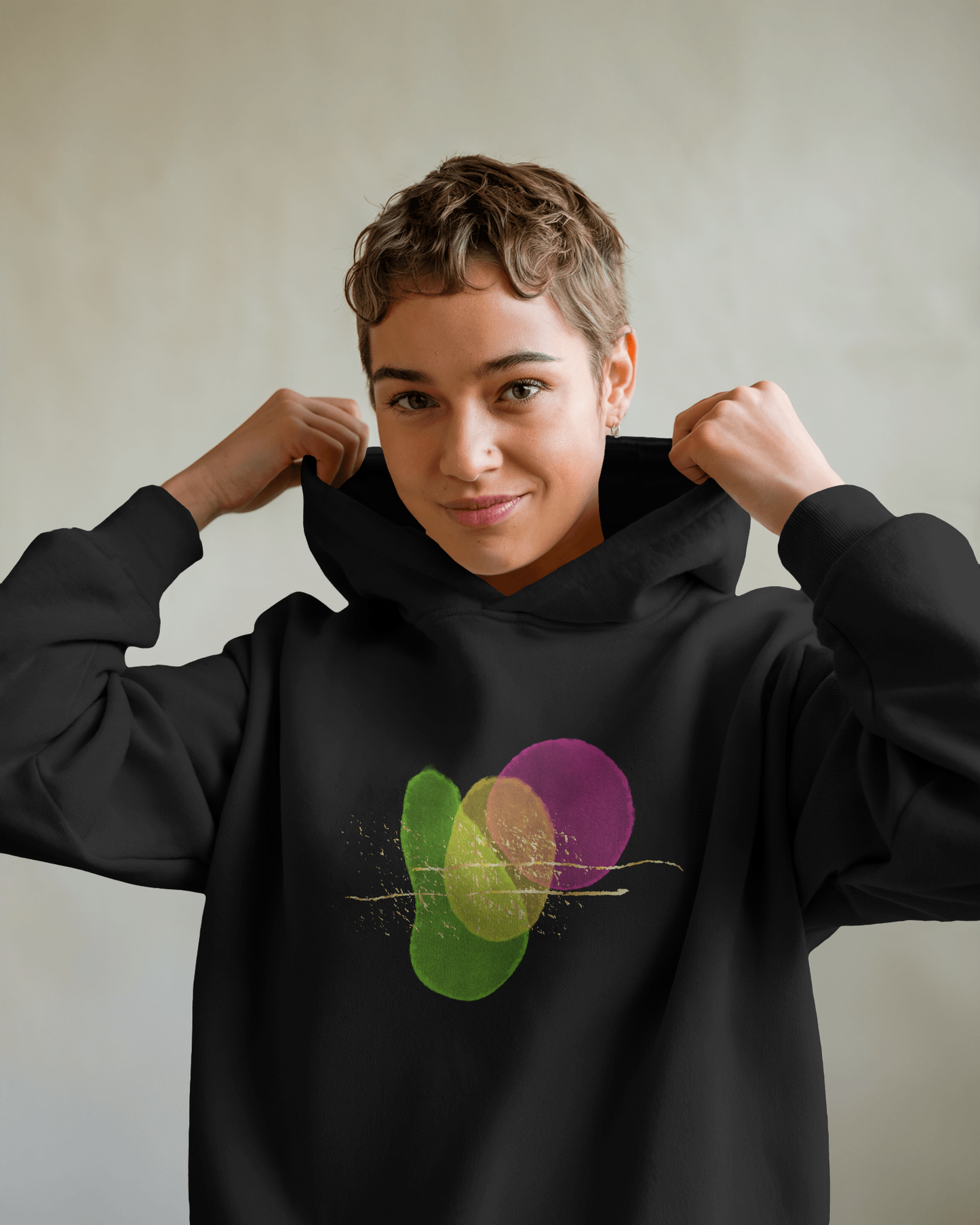 Colorful Abstract Design Unisex Midweight Fleece Hoodie - Cozy Casual Wear for All Occasions