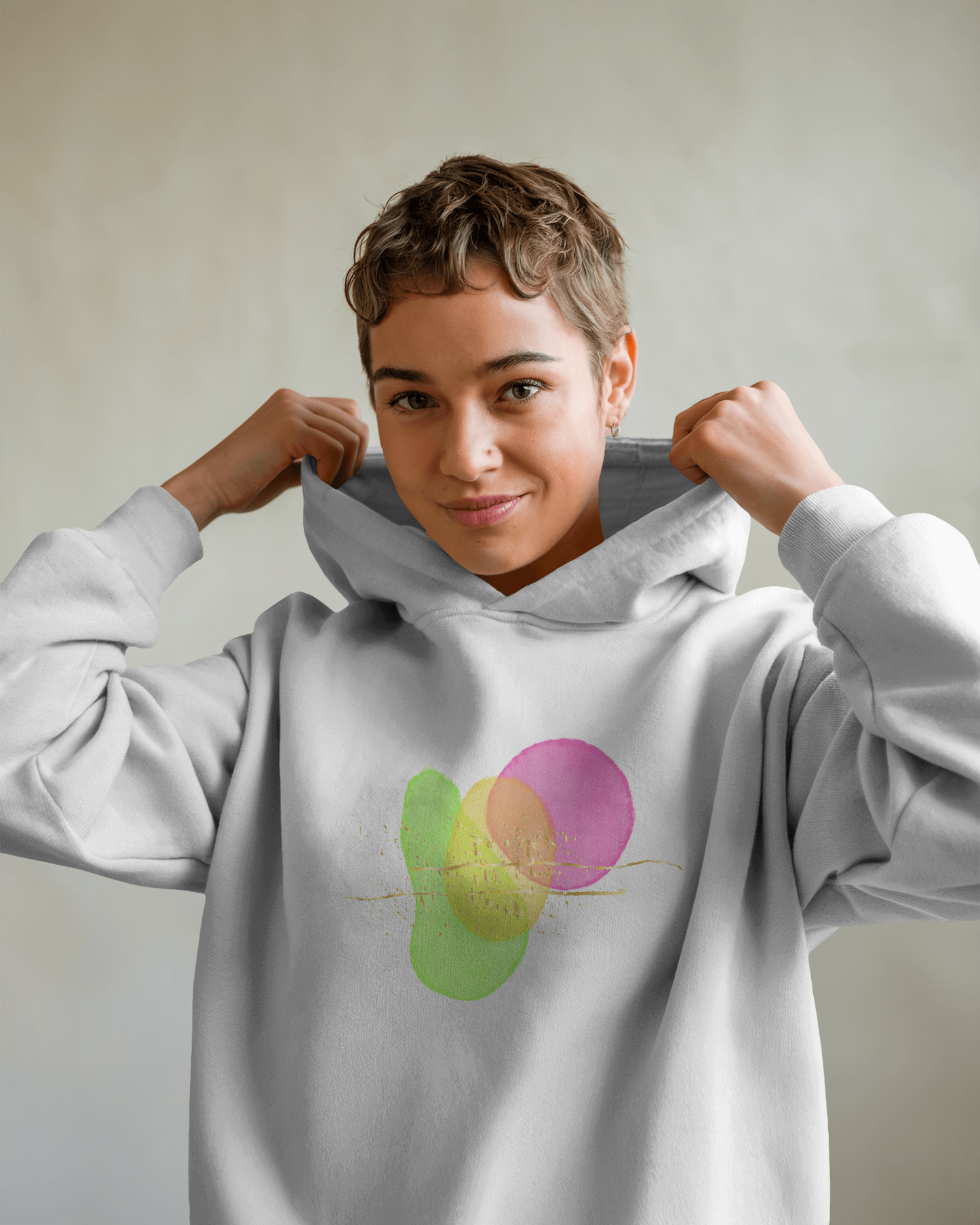 Colorful Abstract Design Unisex Midweight Fleece Hoodie - Cozy Casual Wear for All Occasions