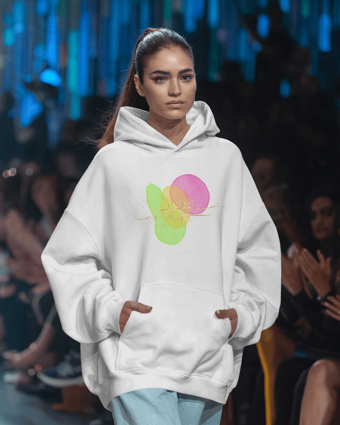 Colorful Abstract Design Unisex Midweight Fleece Hoodie - Cozy Casual Wear for All Occasions