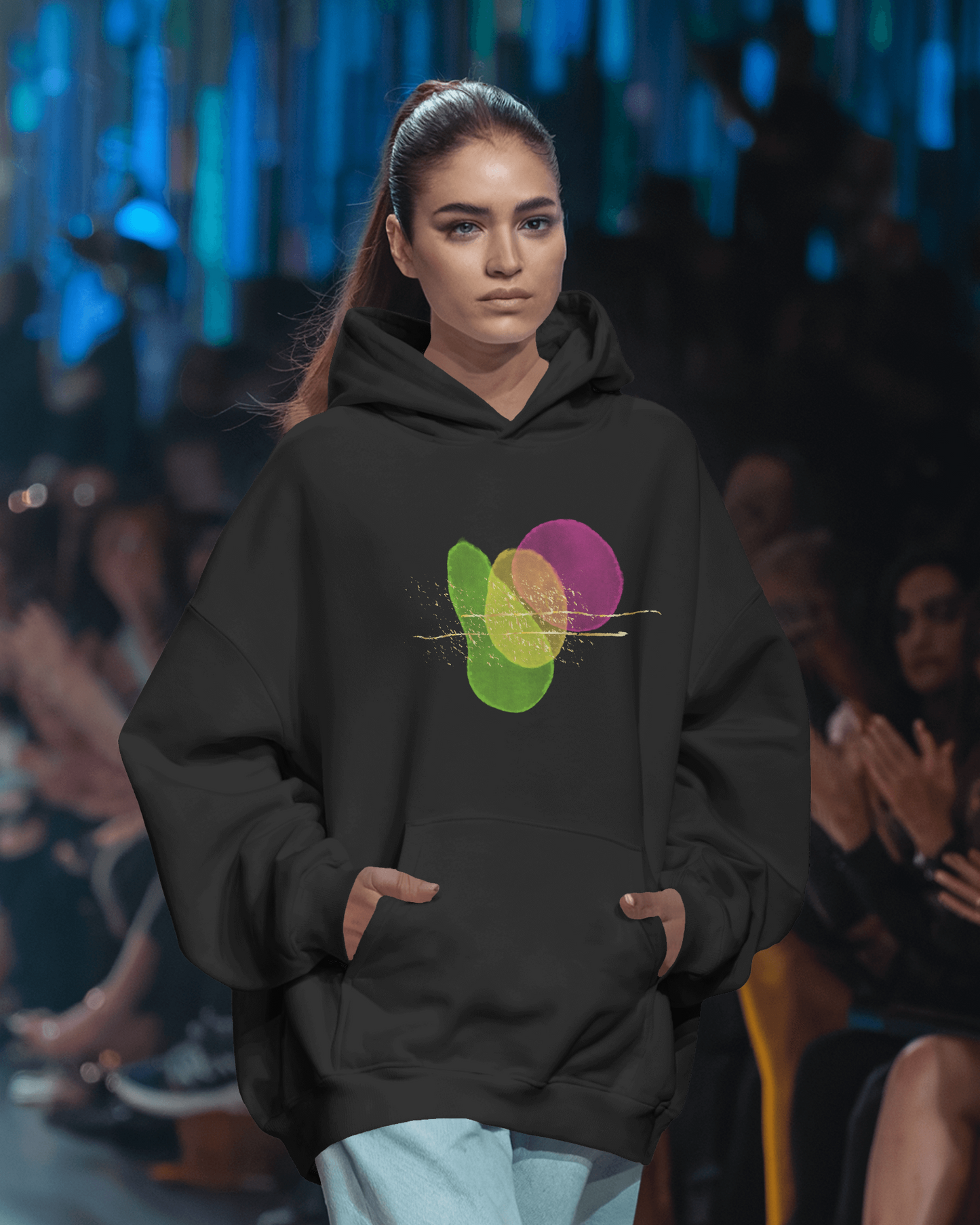 Colorful Abstract Design Unisex Midweight Fleece Hoodie - Cozy Casual Wear for All Occasions