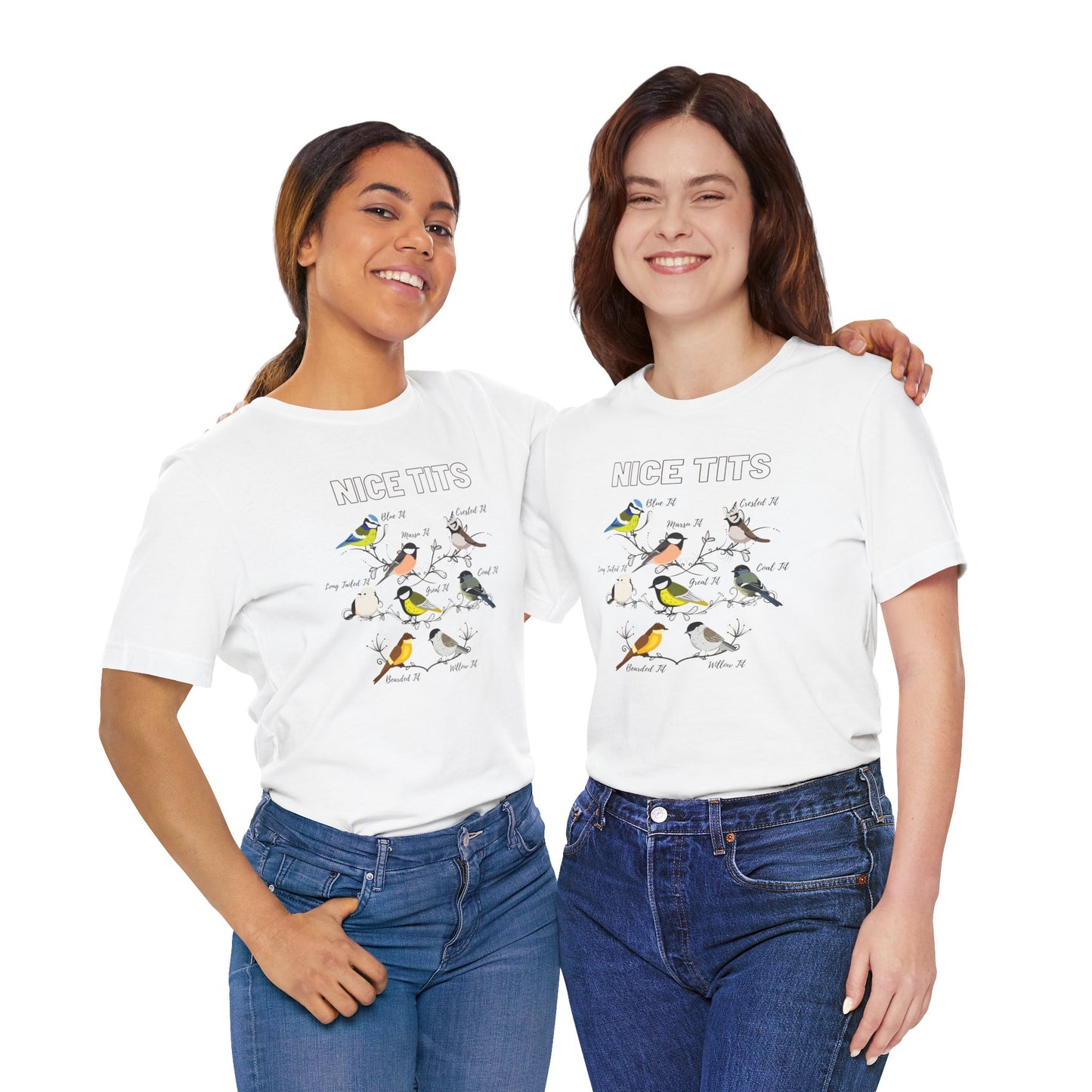Bird Lovers Unisex Jersey Tee - 'Nice Tits' Graphic Shirt