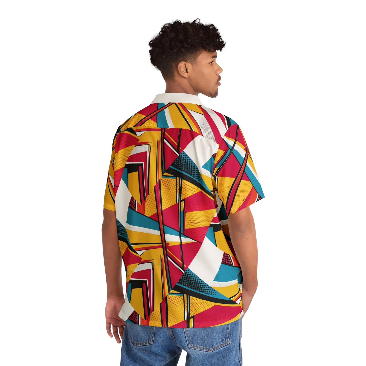Vibrant Men's Hawaiian Shirt - Bold Tropical Design for Summer, Beach Wear, Vacation, Luau, Party