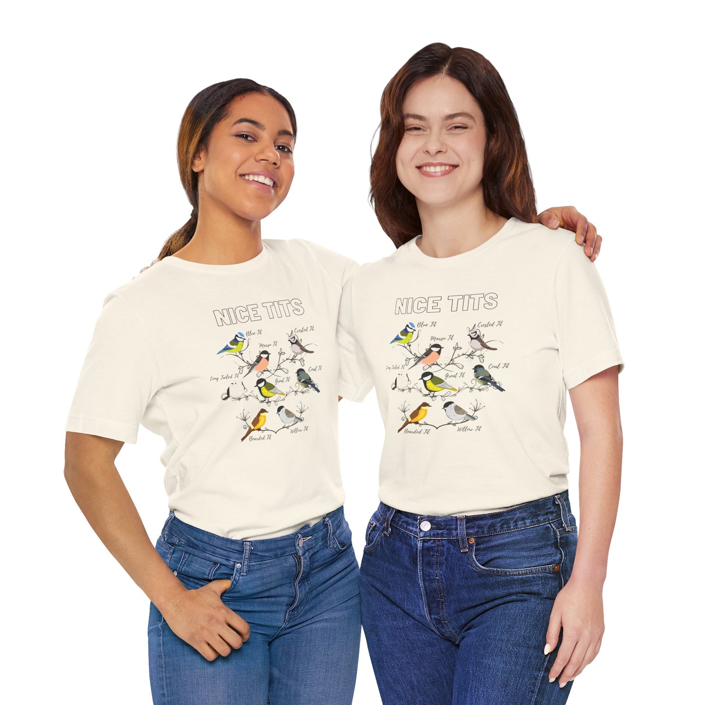 Bird Lovers Unisex Jersey Tee - 'Nice Tits' Graphic Shirt