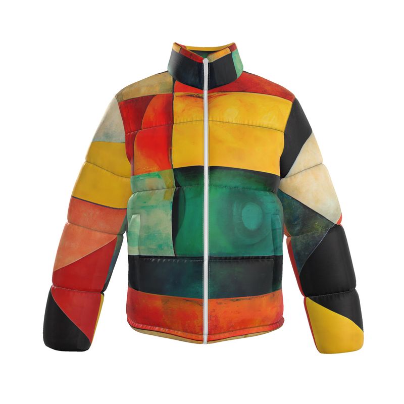 Unisex Abstract Colour Block Puffer