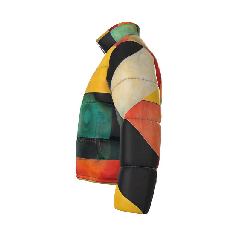 Unisex Abstract Colour Block Puffer