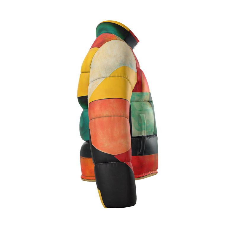 Unisex Abstract Colour Block Puffer