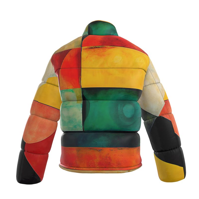 Unisex Abstract Colour Block Puffer