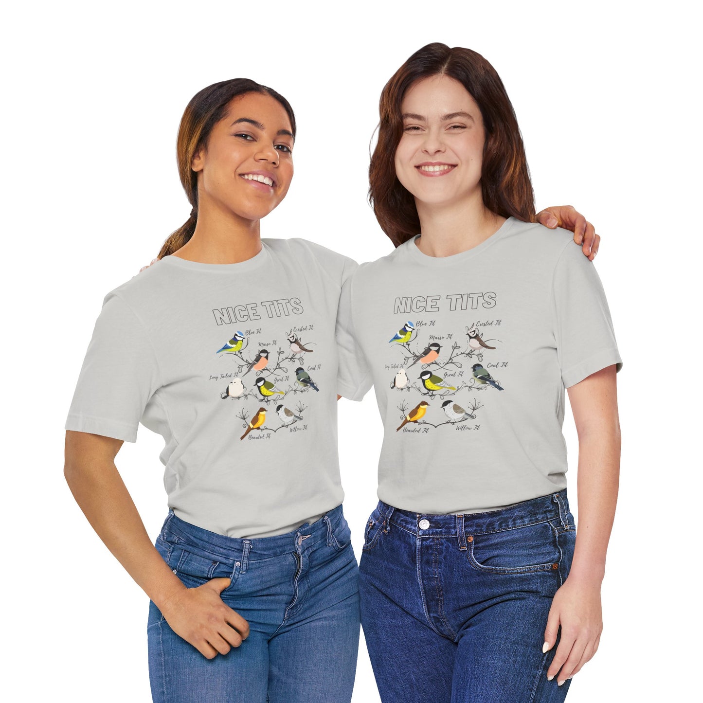 Bird Lovers Unisex Jersey Tee - 'Nice Tits' Graphic Shirt