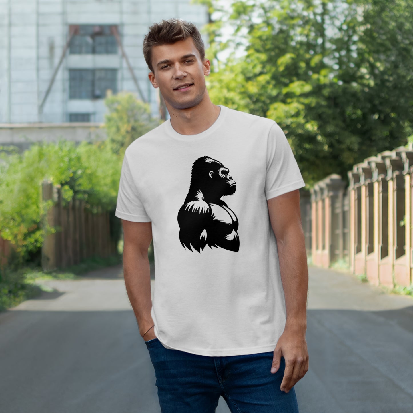 Gorilla Strength T-Shirt - Bold Graphic Tee for Fitness, Animal Lovers, Gym Wear, Unique Gift, Motivation Apparel